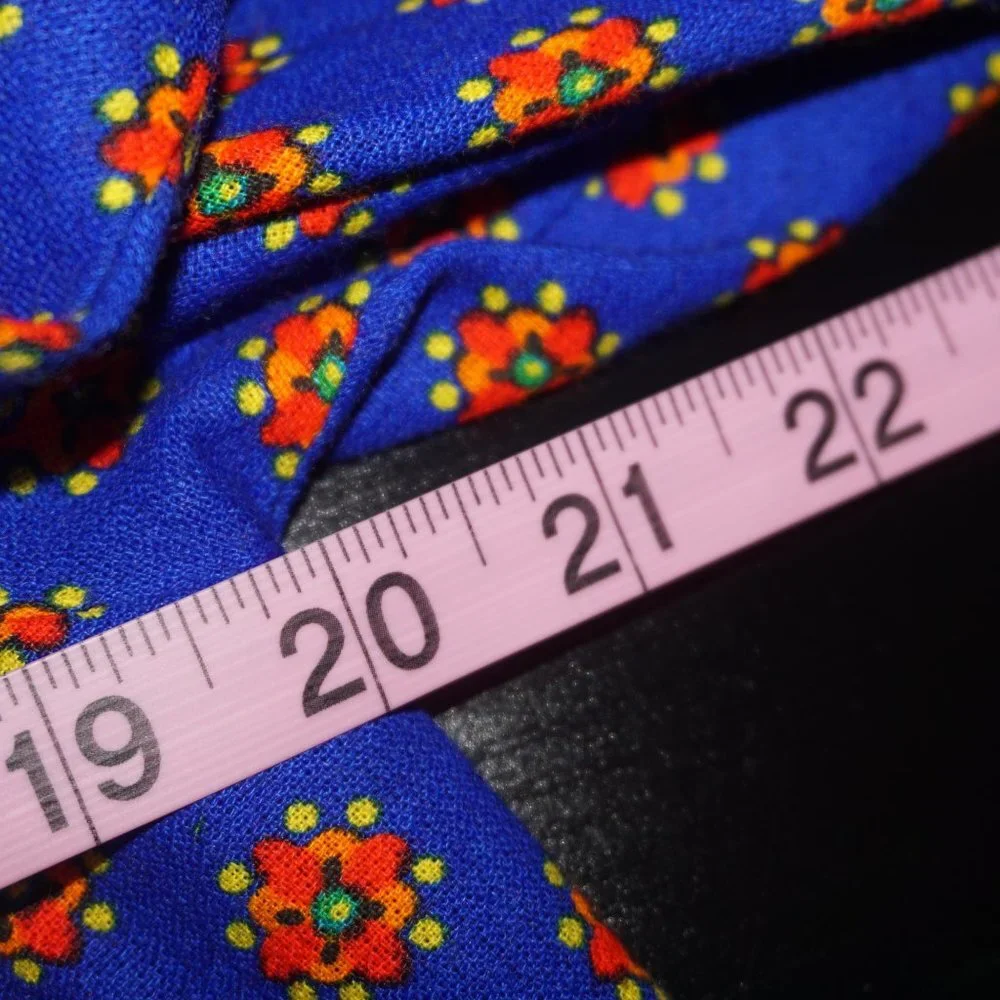 Vintage 70s Floral Barkcloth Tunic Top - Picture 8 of 9